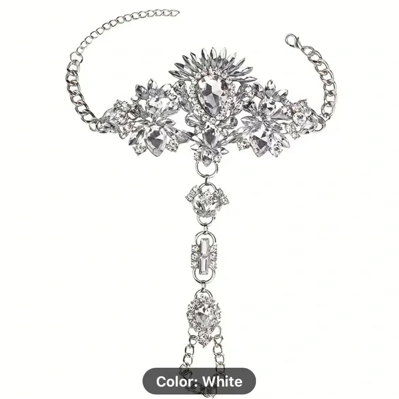 1pcs Exaggerated Personality Mitten Bracelets With Faux Gemstone AB Color - Picture 7 of 9